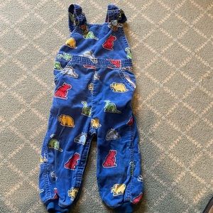 Vintage dinosaur overalls for 24 month old (27-29 pounds).